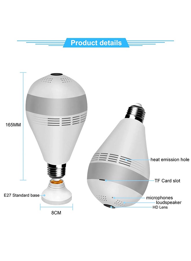 TECHNOVIEW Renewed - Fisheye 360 Degree Smart WiFi Wireless Light Bulb Security Camera Spy Hidden Panoramic Security Bulb Camera Indoor (Bulb Camera HD) - Image 5